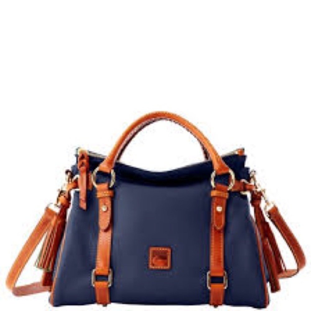 Dooney & Bourke large satchel in denim blue, very gently used